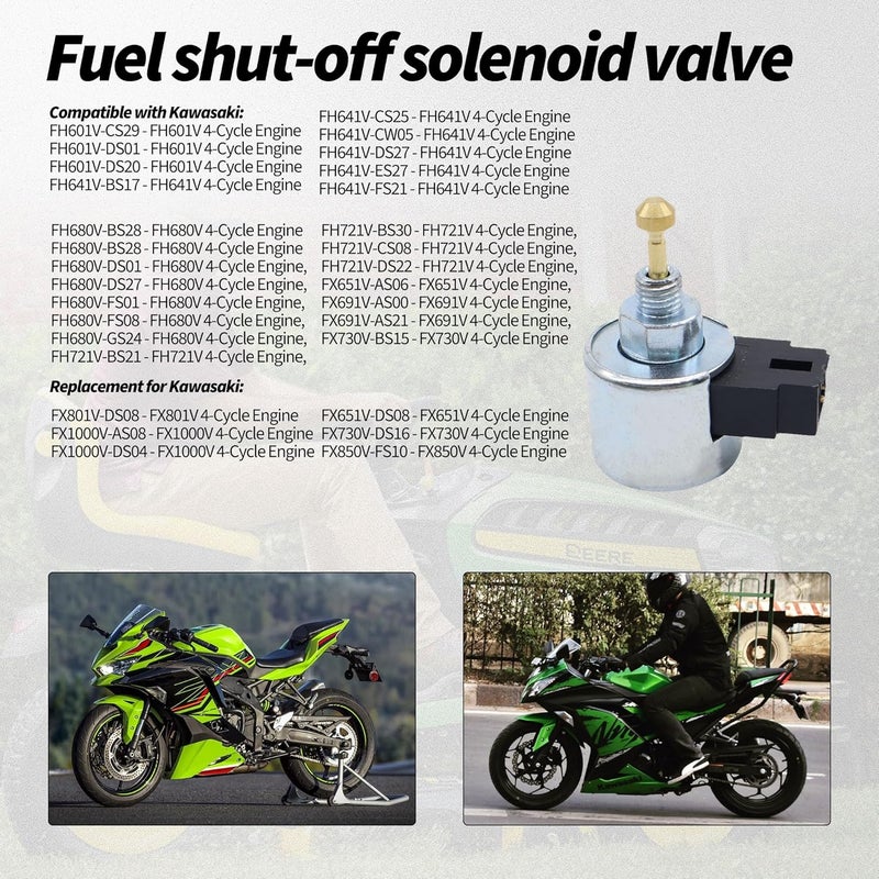 OXCANO Carburetor Fuel Solenoid 21188-7003 Replacement for Kawasaki FH601V FH641V FH680V FH721V FX 4-Cycle Engine - Image 5